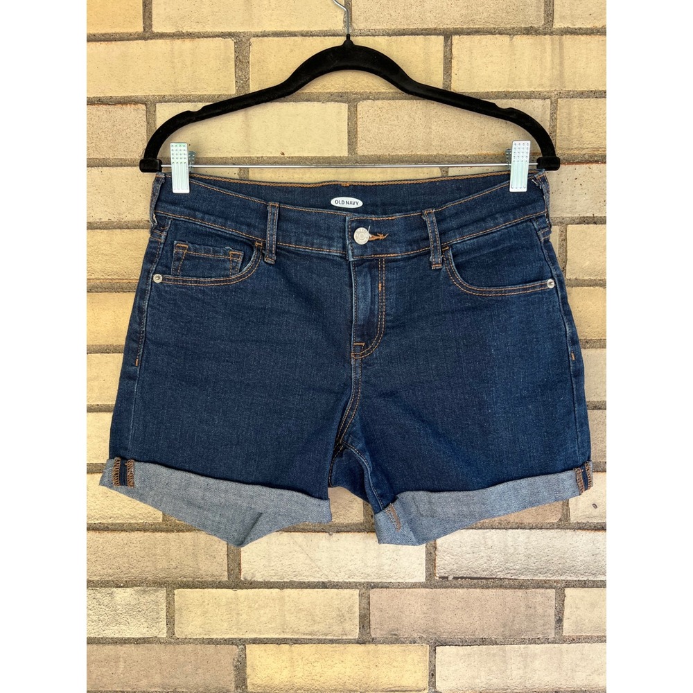Old Navy Womens Dark Wash Cuffed Denim Jean Shorts Size 6